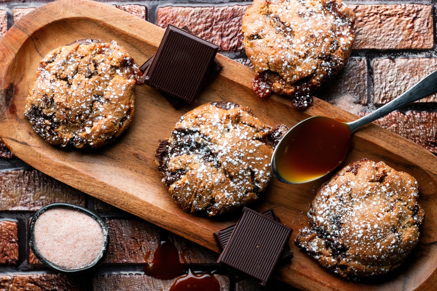 Belgian Chocolate Salted Caramel Cookies
